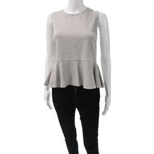 Meg Shop Womens Basic Tank Gray Rayon Round Neck Sleeveless Zip Summer Size XS